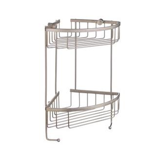 Smedbo D2031N 7 5/8 in. Wall Mounted Double Level Corner Basket in Brushed Nickel from the Sideline Collection